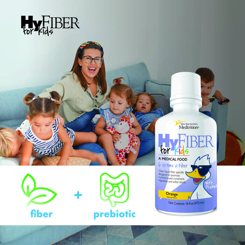 [Australia] - Medtrition HyFiber Liquid Fiber for Kids in Only One Tablespoon, Supports Regularity and Softer Stools, FOS Prebiotics for Gut Health, 6 Grams of Fiber, 32 Servings per Bottle 16 Fl Oz (Pack of 1) 