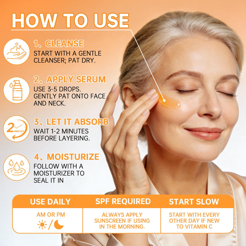 Super Vitamin C Serum for Women Over 70 Vitamin C Face Serum for Skin Care, Hyaluronic Acid for Face Dark Spot Remover, Anti Aging, Lifts and Firms, Fights Wrinkles 1fl. oz. 1Pcs