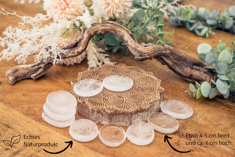 [Australia] - Rock crystal disc stone | Hand flatterer pocket stone | High-quality gemstone Life Source Plus 