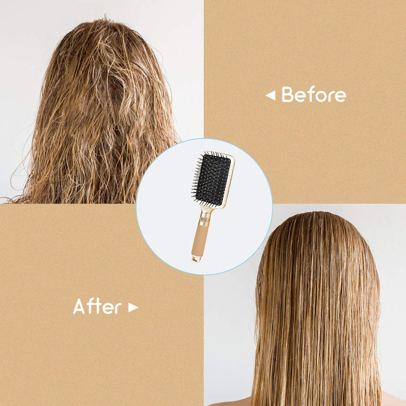 Hair Brush Detangles Instantly Removing Tangles, Knots, Fly Aways Exceptional Wig Brush For Hair Wraps & Weave Management Handmade Luxury Bling Crystal Paddle Brush Cute Rhinestone (AB Color) AB Color