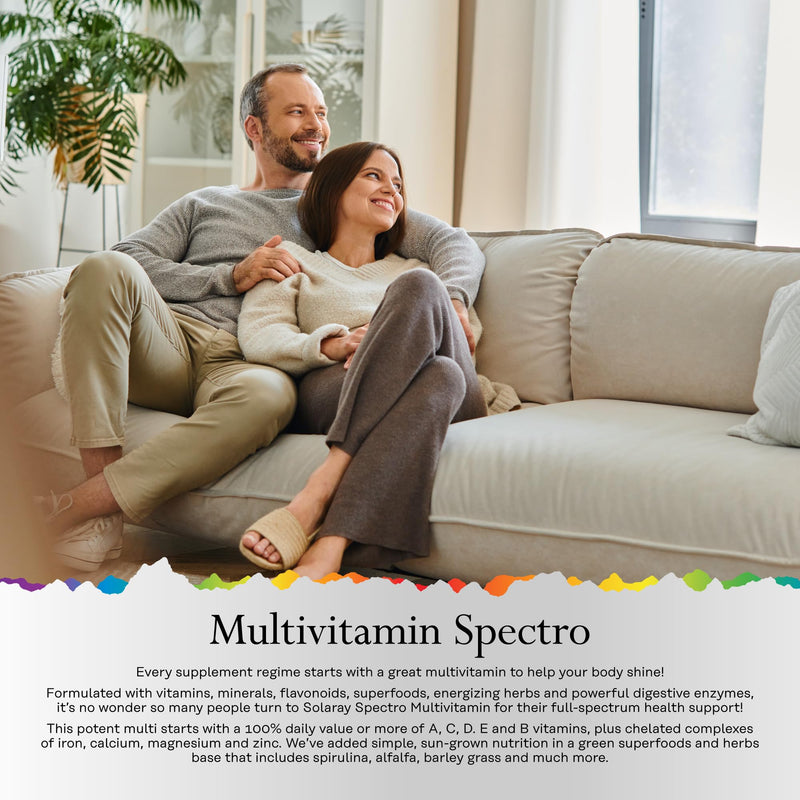 Solaray Multivitamin Spectro for Men & Women - 100 Capsules | 1-A-Day Formula with Iron | 30 Vitamins, Minerals & Botanicals | Bone, Immune & Energy Support