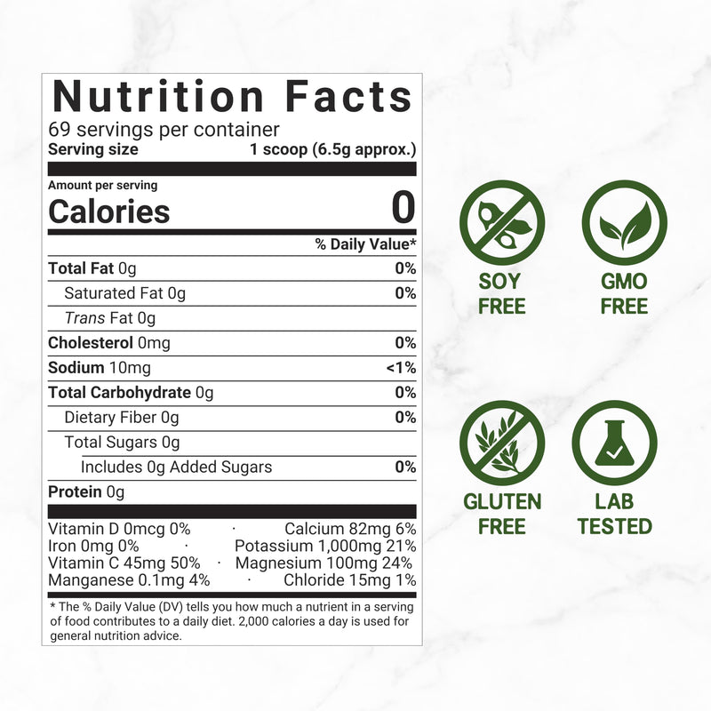 [Australia] - Electrolytes Powder, 1lb (69 Servings) ‚Äì No Sugar, Lemon Lime ‚Äì Hydration Supplement Drink Mix ‚Äì High Potassium 1,000mg Per Serving, Manganese & Magnesium ‚Äì Natural Hydration & Energy ‚Äì Keto Friendly 