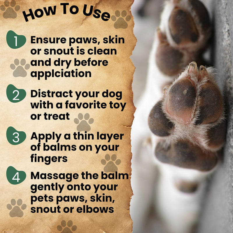 Trail Hound - All Natural Paw, Nose, & Skin Balm 2oz - Protects, Restores & Heals Dry Cracked Paws & Snout - Relieves Itchy Skin - Dog Paw Protector - Paw Soother For Dogs - Lick Safe Dog Paw Pad Balm - PawsPlanet Australia