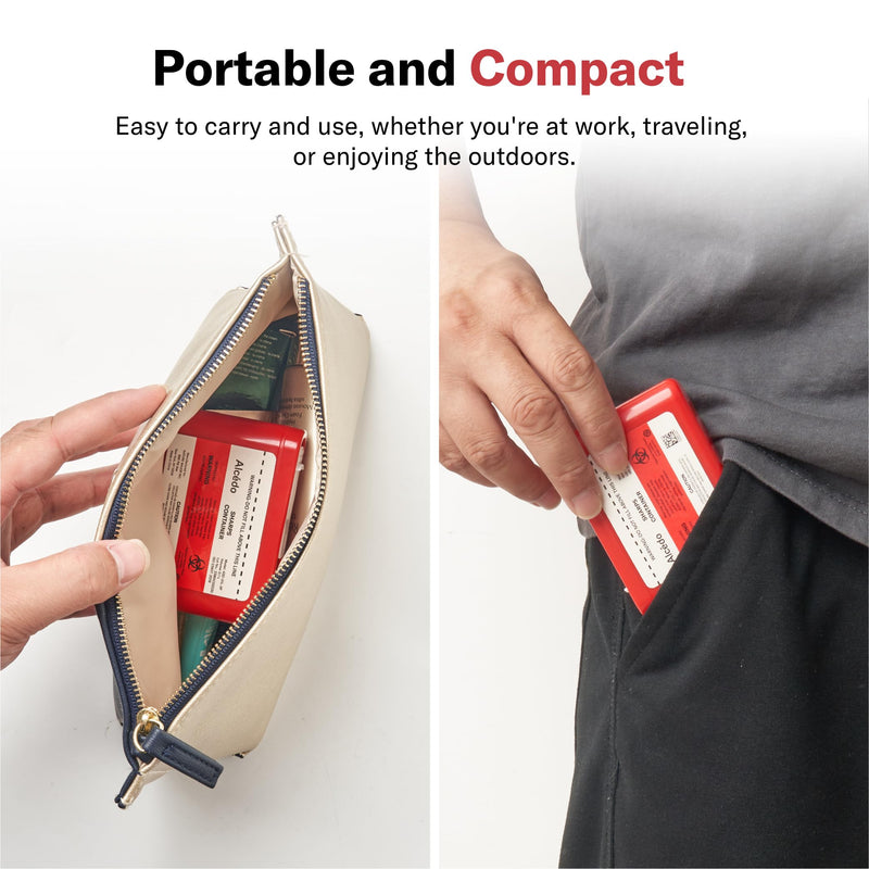 Alcedo Portable Sharps Container for Travel and Home Use (5-Pack), Small 0.1L Container for Diabetes Insulin Pen Needle Disposal, Mini Sharps Box, Medical Grade 5