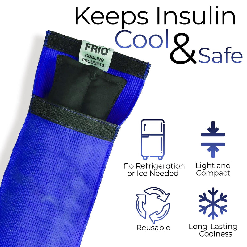 FRIO INDIVIDUAL Insulin Pen Cooling Case - Individual Medication Cooler - Diabetic Travel Case - Single Wallet Blue