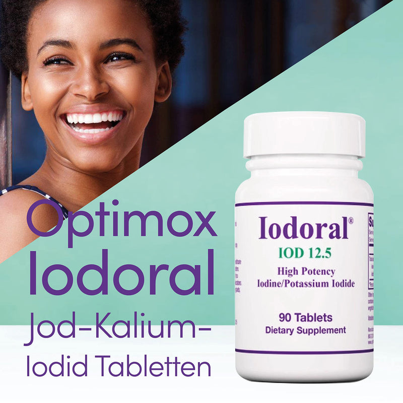 [Australia] - Optimox, Iodoral, 90 vegan tablets, 12.5mg iodine per dose, gluten free, soy free, GMO free, neutral in taste 90 tablets 