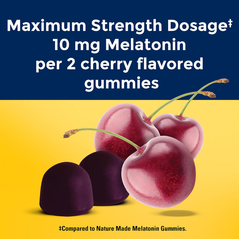 Nature Made Time Release Melatonin Gummies 10mg per Serving, 60 Gummies | Maximum Strength Dosage Sleep Aid for Adults, 100% Drug Free, Time Release Melatonin Improves Sleep Quality, 30 Day Supply