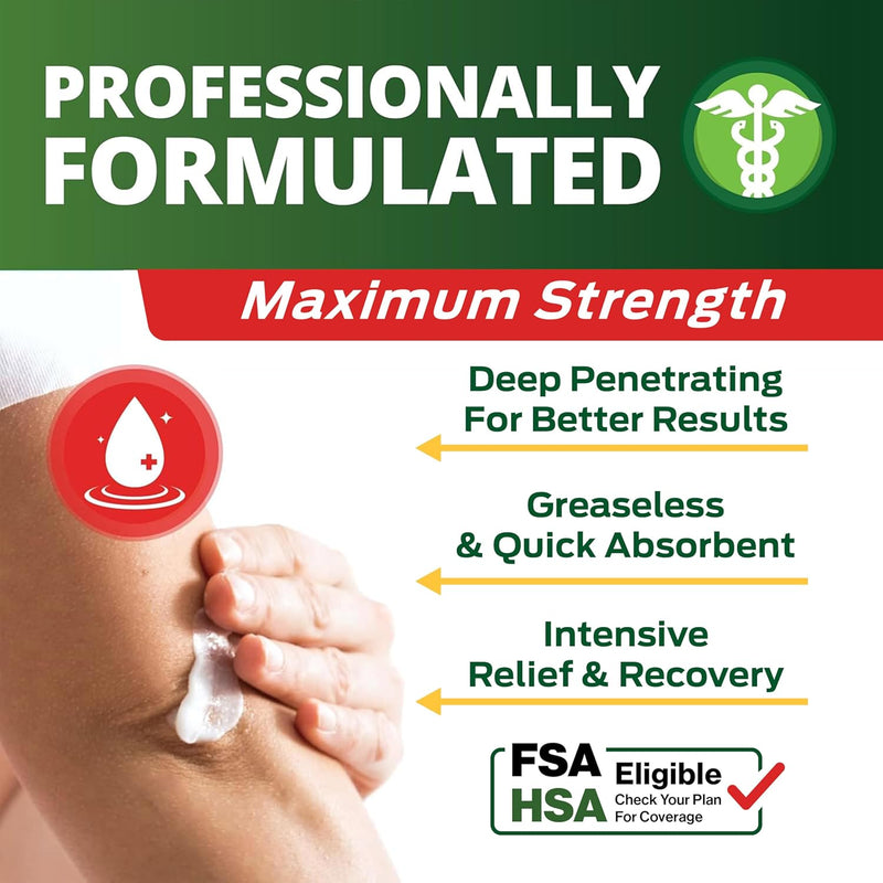 [Australia] - Arthritis Pain Relief Cream, Amish Origins Maximum Strength Deep Penetrating Relieving for Aches, Neuropathy, Joint, Muscle, Back, Knee, Feet, Hand, Ankle, Restless Legs, Shoulder 