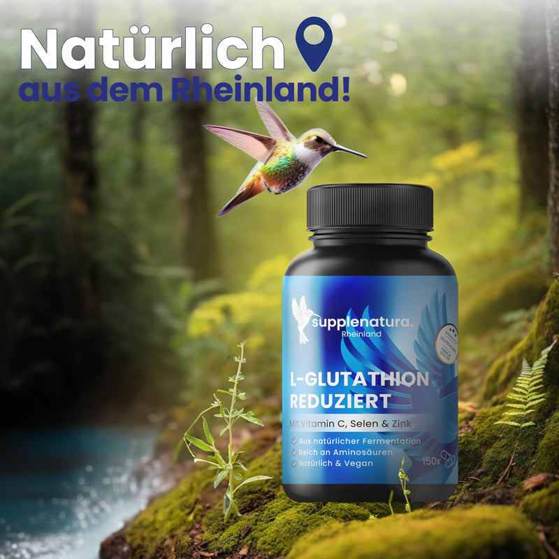 [Australia] - L Glutathione reduced (XXL supply) 150 capsules | 1000mg daily dose | Fermented & reduced PREMIUM: with vitamin C, selenium & zinc | Laboratory tested, vegan - SUPPLENATURA® 150 pieces (pack of 1) 