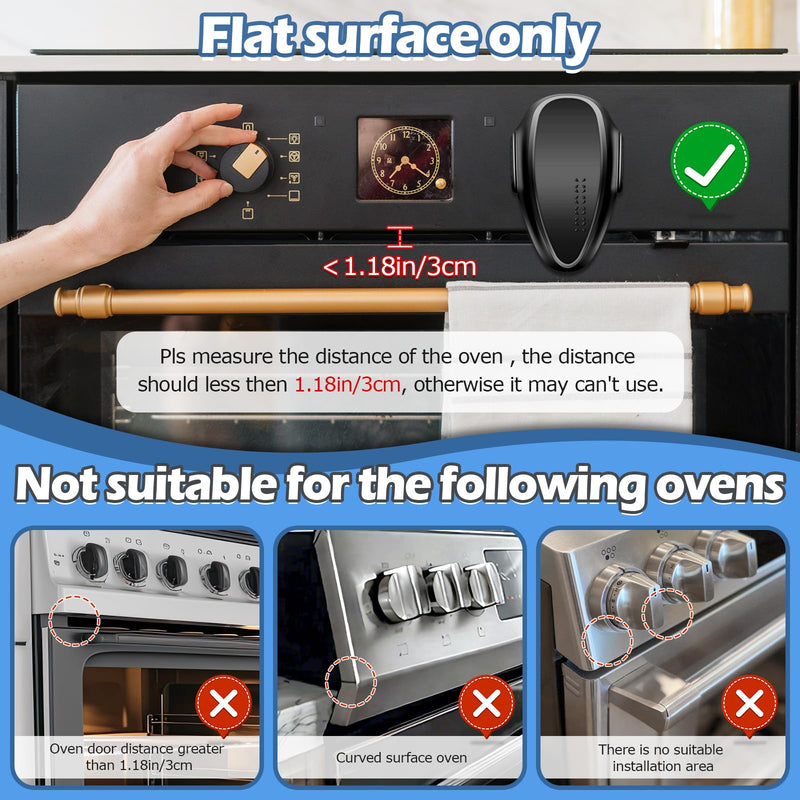 [Australia] - Oven Lock Child Safety (2Pack), Childproof Oven Door Lock, MCOTOP Oven Safety Lock, Heat-Resistant Material no Tools Need or Drill, Oven Door Lock Child Safety Easy to Install (Black) BLACK-2 Pack 