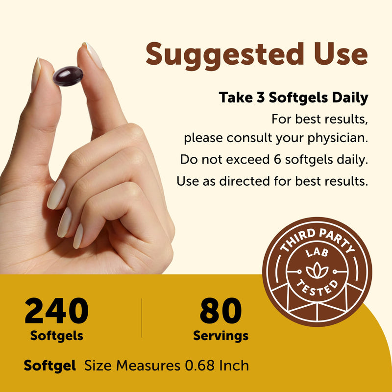 Caffeine Pills 200 mg with L-Theanine 200 mg Per Serving, 240 Softgels | Focus & Energy Support* | 6-in-1 Supplement with Vitamin B6, Methyl B12, Green Tea & Panax Ginseng | Made with MCT Oil