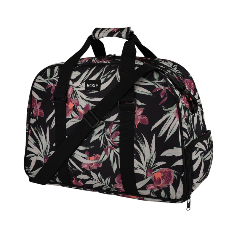 Roxy Duffel Bag | Travel | Work | Gym | Fitness | Beach | Everyday Carry | Recycled Materials Feel Happy - Anthracite Wind Swept Floral