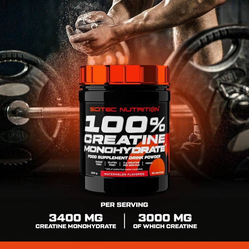 Scitec Nutrition 100% Creatine Monohydrate – Vegan – 3g per Serving – Performance Boost for High-Intensity Workouts – 300 g, Watermelon
