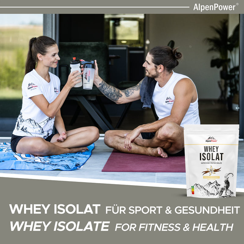[Australia] - AlpenPower Whey Isolate Protein Powder Vanilla 1kg - 100% natural ingredients, no sweeteners - grass fed - High-quality protein powder made from the best Alpine milk 1 kg 