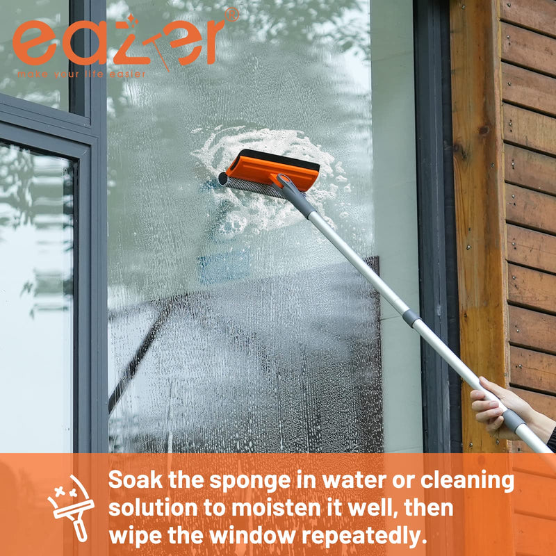 [Australia] - eazer 46'' Professional Window Cleaner Tool, 2-in-1 Rotatable Squeegee for Window Cleaning Kit, Window Washing Equipment Kit with Threaded Extension Pole(20''-46'') for Shower/windshield. Ea1626-ps3 