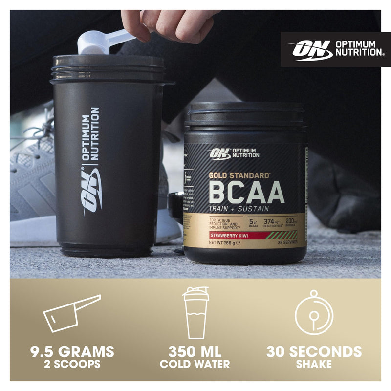 Optimum Nutrition Gold Standard BCAA Train + Sustain, Amino Acids Pre Workout Powder, Sports Drink with Vitamin C, Zinc, Magnesium and Electrolytes, Raspberry & Pomegranate Flavour, 28 Servings, 266 g
