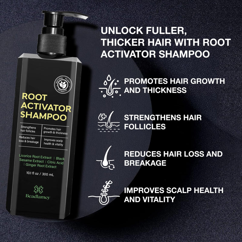 Root Activator Shampoo for Men: Hair Growth Shampoo for Hair Loss and Thinning Hair - 10.1 fl oz / 300 mL Root Activator Shampoo 10.1 Fl Oz (Pack of 1)
