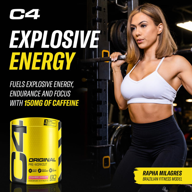 C4 Original Pre Workout Powder with 150mg Caffeine, 60 Servings Strawberry 12.1 Ounce (Pack of 1)