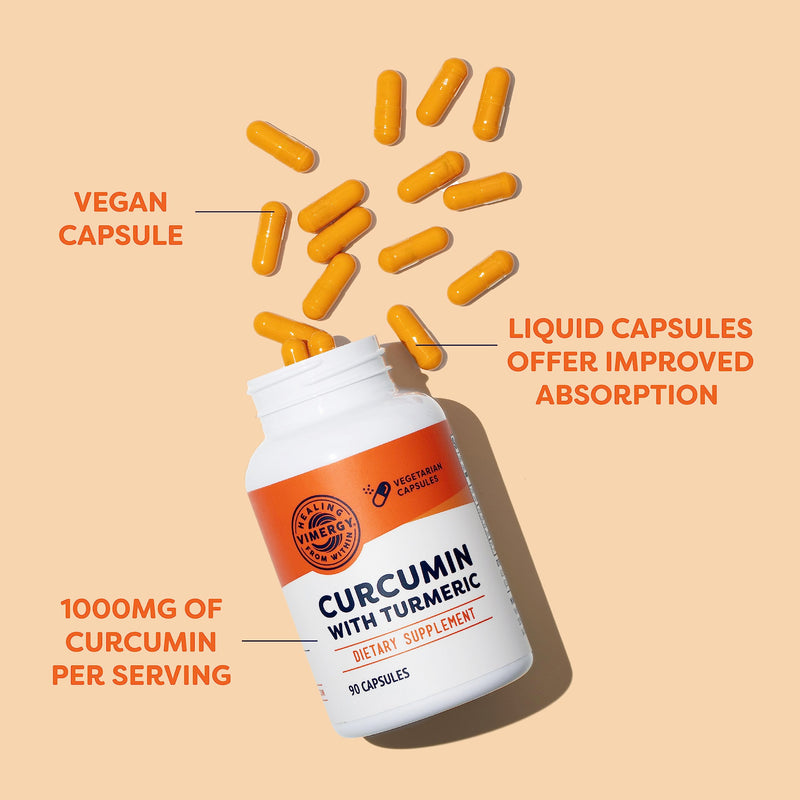 [Australia] - Vimergy Curcumin with Turmeric, 30 Servings – Immune System Supplement – Liquid Capsules - Non-GMO, Gluten-Free, Soy-Free, Kosher, Vegan & Paleo Friendly (90 Count) 90 Count (Pack of 1) 