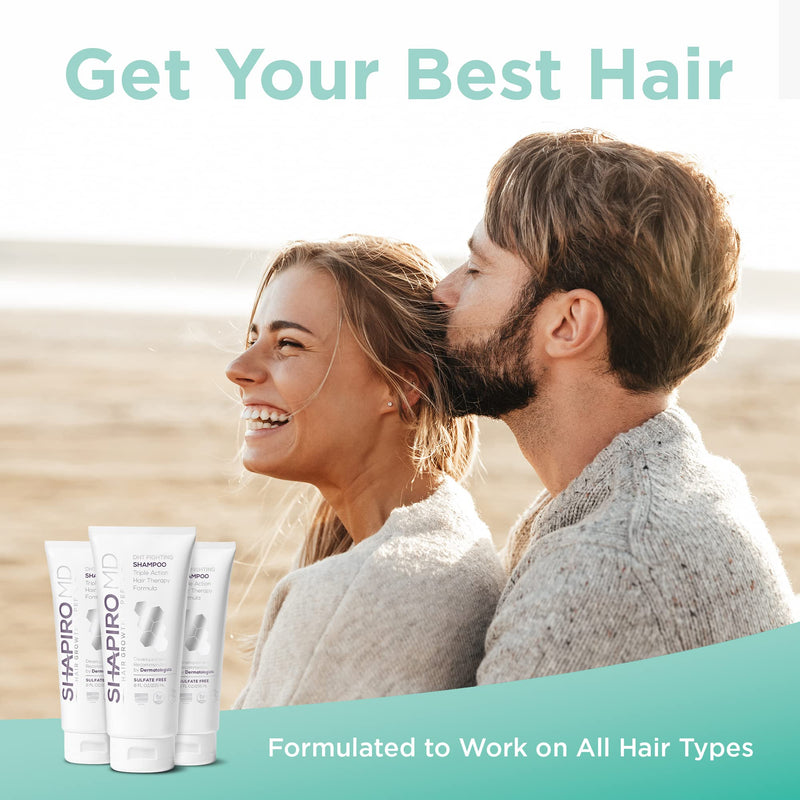 Shapiro MD Hair Growth Experts Vegan Hair Loss Shampoo for Thinning Hair | DHT Fighting Formula Developed by Dermatologists, Experience Healthier, Fuller & Thicker Looking Hair (1 Month) 8 Fl Oz (Pack of 1)