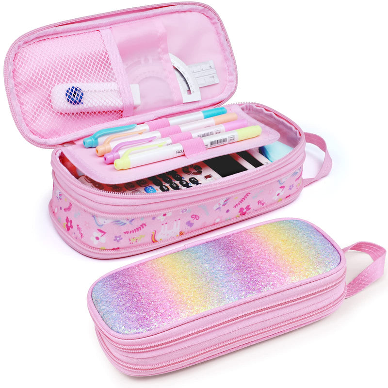 Bagseri Dance Bag for Girls - Ballet Bag for Girls Large Capacity Pencil Pen Case Expandable Cute Pencil Case for Girls Kids Bundle