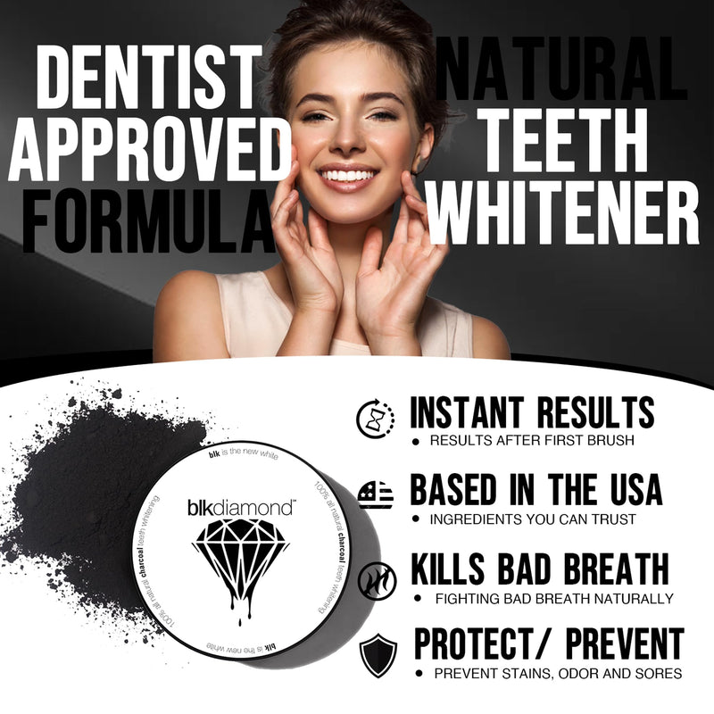 [Australia] - Premium Activated Charcoal Natural Coconut Teeth Whitening Powder - Safe for Enamel to get a Whiter and Brighter Smile - Organic Toothpaste Detoxifier 