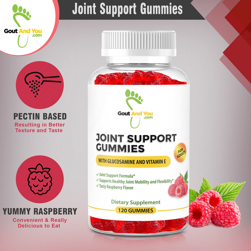 [Australia] - 120 Extra Strength Joint Support Chewable Gummies with Glucosamine & Vitamin E - Natural Joint & Flexibility Support 