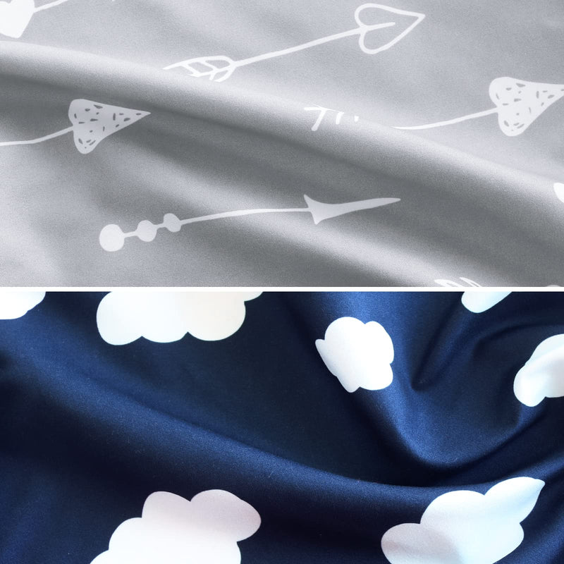 [Australia] - Baby Bassinet Sheets 4 Pack Compatible with 33" x 20" Mika Micky, Baby Delight, Dream On Me, AMKE and Other Rectangle Bassinet Mattress, Ultra Soft & Skin Friendly, Washer & Dryer Navy Blue Cloud for Mika Mikcy & Baby Delight & Bedside Sleeper 