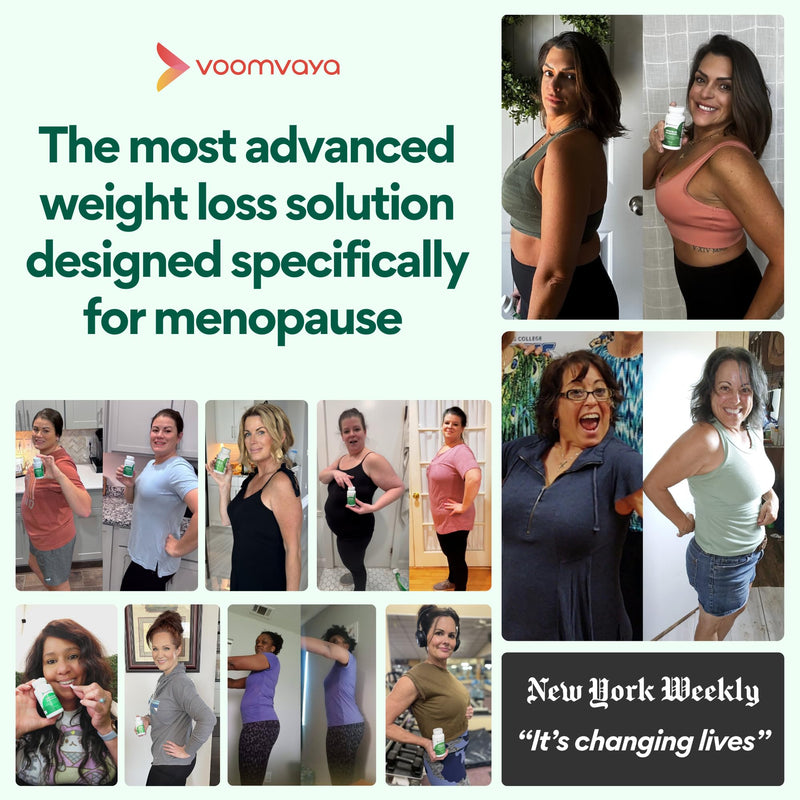 [Australia] - VoomVaya MenoSlim Advanced Menopause Weight Loss for Women - Menopause & Perimenopause Supplements for Women - Estrogen Supplement & Menopause Relief for Hot Flashes, Bloating, Energy - 60 Capsules 