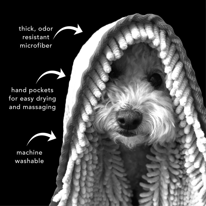 PRIDE AND GROOM The Towel – Thick, Soft, Super Absorbent Microfiber Towel for Dogs & Pets That is Quick Drying, Holds 7 Times its Weight in Water and Has Dual Pockets for Your Hands - PawsPlanet Australia