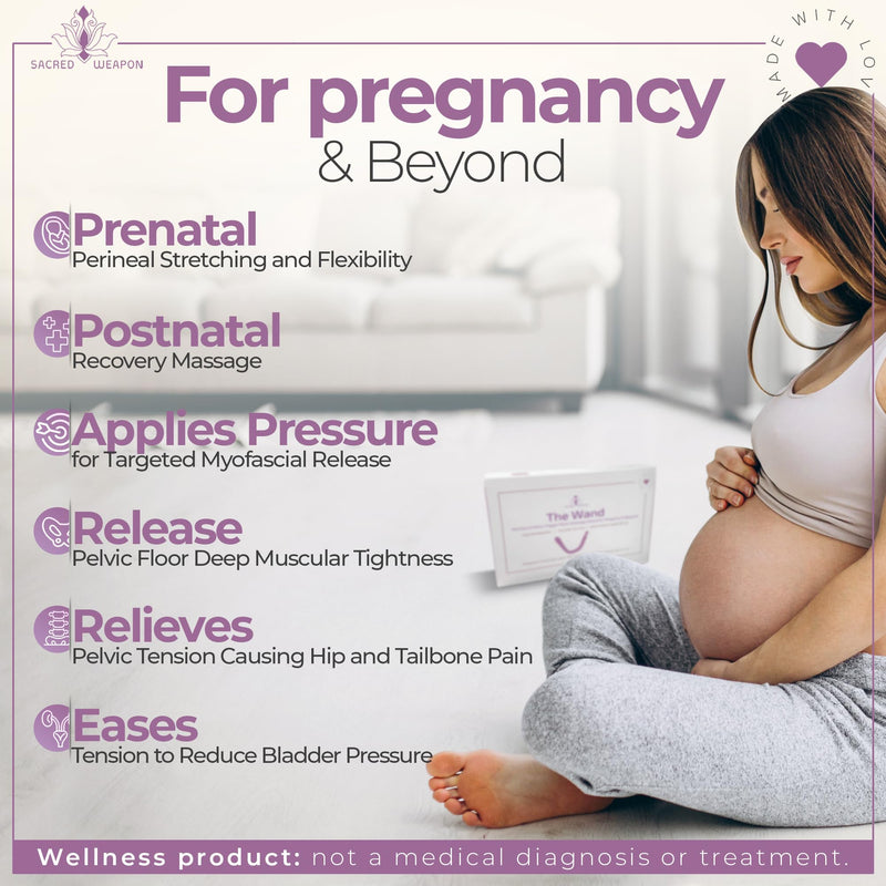 Sacred Weapon™ Perineal Massage Tool for Pregnancy, Labor Prep & Postpartum Recovery | Non-Vibrating, Medical-Grade Silicone | 2-in-1 for Fascia & Trigger Point Release Pelvic Floor