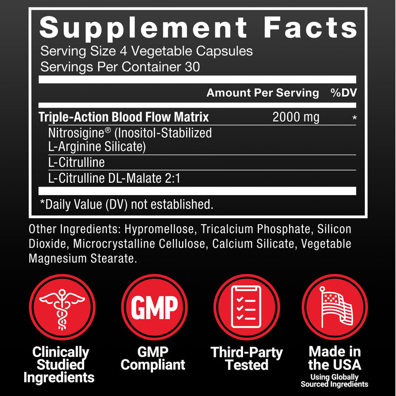 [Australia] - FORCE FACTOR Nitric Oxide Booster, Fast-Acting Formula with L-Arginine, Boosts Nitric Oxide Levels, Maximize Muscle Pumps, Enhance Endurance, Improve Circulation, 120 Capsules 