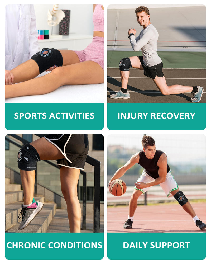 Knee Brace for Women Plus Size: Large Adjustable Knee Sleeves with Side Stabilizers for Men, Pain Relief for Meniscus Tear, MCL & LCL Injuries, Patella Dislocation Support Black S M L