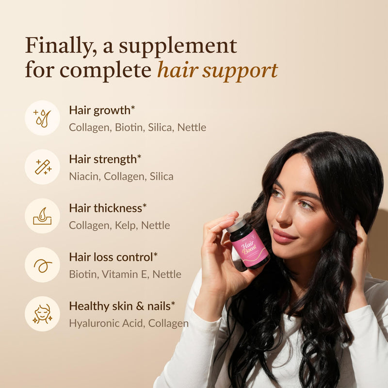 18-in-1 Hair Growth Supplement & DHT Blocker | Collagen, Biotin, Hyaluronic Acid, Nettle + 14 Active Ingredients | Supports Longer, Stronger Hair & Reduces Hair Loss