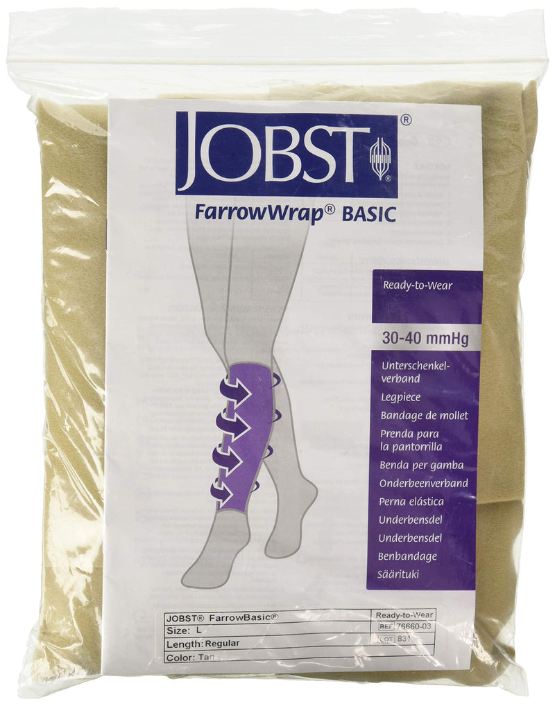 [Australia] - FarrowWrap Basic Legpiece, Tan with Compression Sock, BSN Jobst FarrowMed (Regular, Large) Regular-L 