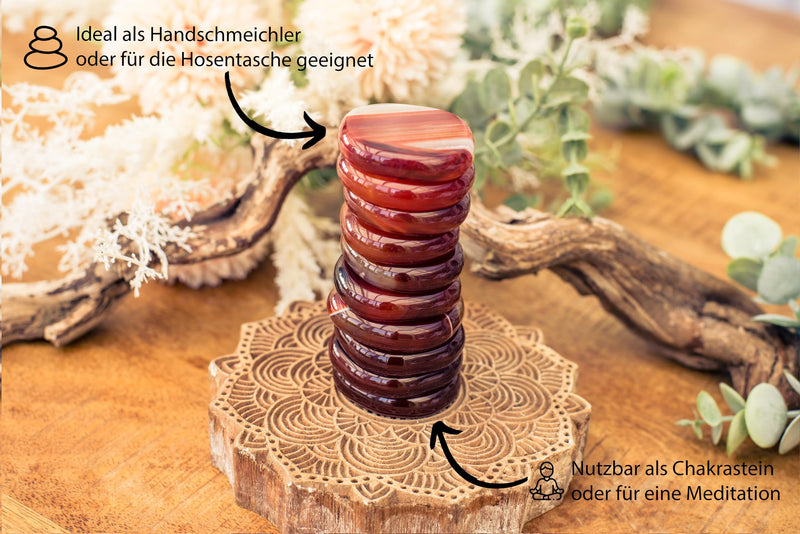 [Australia] - Carnelian disc stone | Hand flatterer pocket stone | High-quality gemstone Life Source Plus 