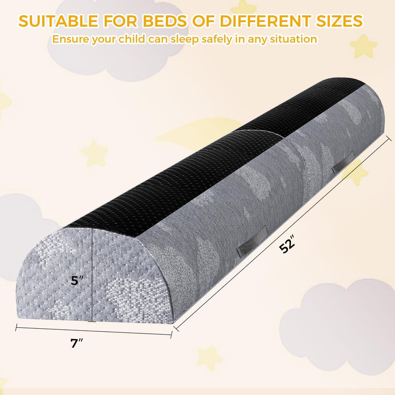 [Australia] - Bed Rail Bumpers for Toddlers 2pcs - Foam Fold Bed Bumper Guard with Dual Non-Slip Pads Waterproof Washable Soft Removable Cover Safe Bed Rail for Toddlers, Kids Seniors 2 