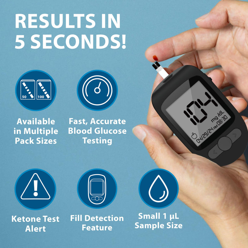[Australia] - TRUENESS Blood Glucose Test Strips - Diabetic Blood Sugar Test Strips - Compatible with TRUENESS Meters for Accurate Diabetes Monitoring - 50 Count (4 Pack) 50 Count (Pack of 4) 