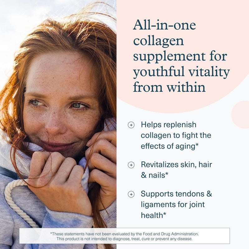 Youtheory Collagen + Biotin - Advanced Collagen Supplement - with Hydrolyzed Peptides, Vitamin C & Vitamin B - Supports Hair Growth, Nail Health & Anti-Aging* - 390 Tablets