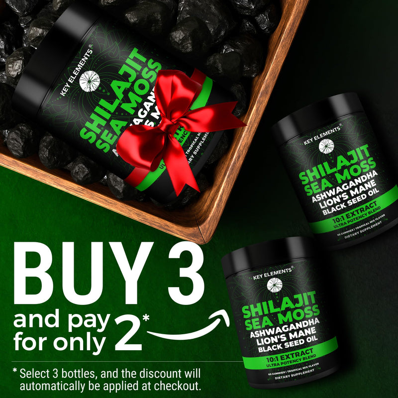[Australia] - Organic Shilajit Gummies with Sea Moss Gummies - Shilajit Supplement for Immune Support - Pure Himalayan Shilajit and Ashwagandha with Sea Moss and Shilajit, Lion‚Äôs Mane Extract and Black Seed Oil 
