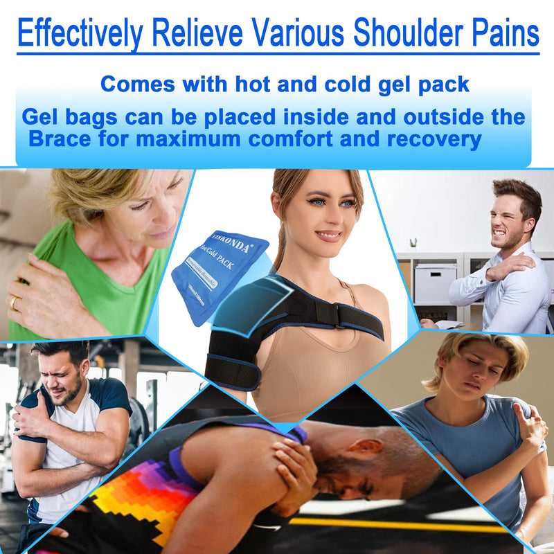 [Australia] - Shoulder Brace - Support and Compression Sleeve,Rotator Cuff Shoulder Brace for Men&Women,for AC Joint Pain Relief,Arm Stability,Injuries&Tears,Bursitis,Swelling,Tendonitis(Large) L 