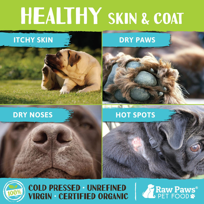 Raw Paws Organic Virgin Coconut Oil for Dogs & Cats, 4-oz - Supports Immune System, Digestion, Oral Health, Thyroid - All Natural Allergy Relief for Dogs - Hairball Relief - PawsPlanet Australia