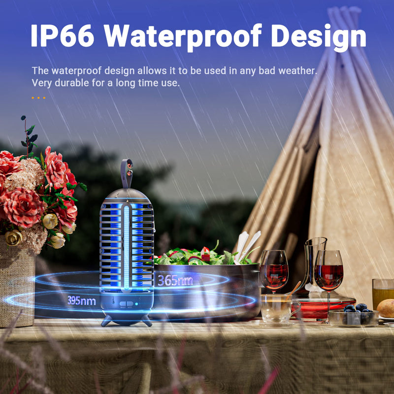 [Australia] - Cordless Bug Zapper Outdoor & Fly Zapper Indoor & Wireless Mosquito Zapper Portable Camping Fly Trap 2500mAh Electric Ideal for Traps (Black) 1 Pack Black 