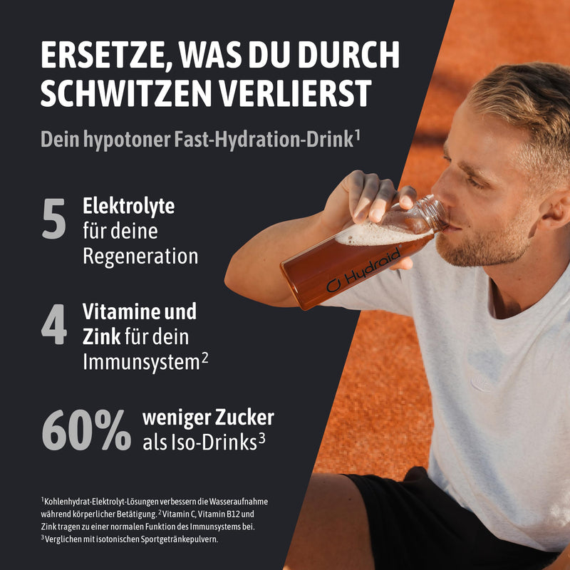 [Australia] - Hydraid® PLUS ENERGY Peach Iced Tea – Electrolyte powder with caffeine – More energy & more focus – 20 sticks with green tea extract and theanine 