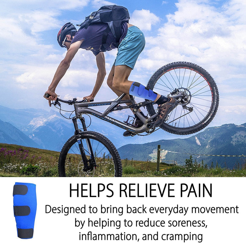 ROXOFIT Calf Brace for Torn Calf Muscle and Shin Splint Pain Relief - Adjustable Neoprene Compression Support Wrap for Lower Leg Tibia Injury, Strain, Tear - Runners Sleeve for Men and Women