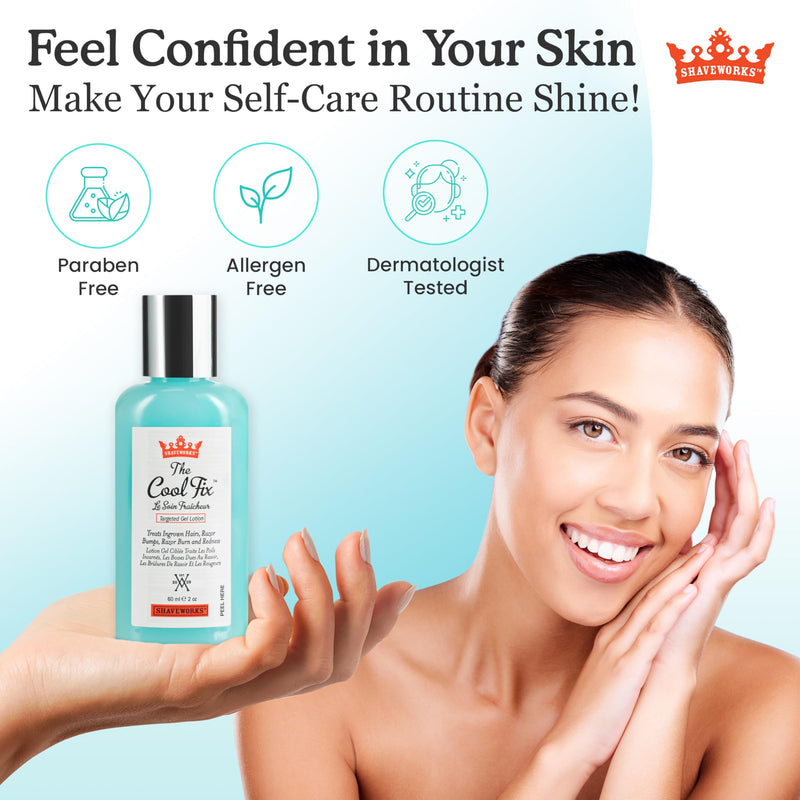 [Australia] - Shaveworks The Cool Fix Aftershave for Women: Pubic Hair Removal, Razor Bumps, Razor Burns, Ingrown Hair Treatment – After Shaving Post Waxing Bikini Area Moisturizing Skin Care Gel 2 Fl Oz 2 Fl Oz (Pack of 1) 