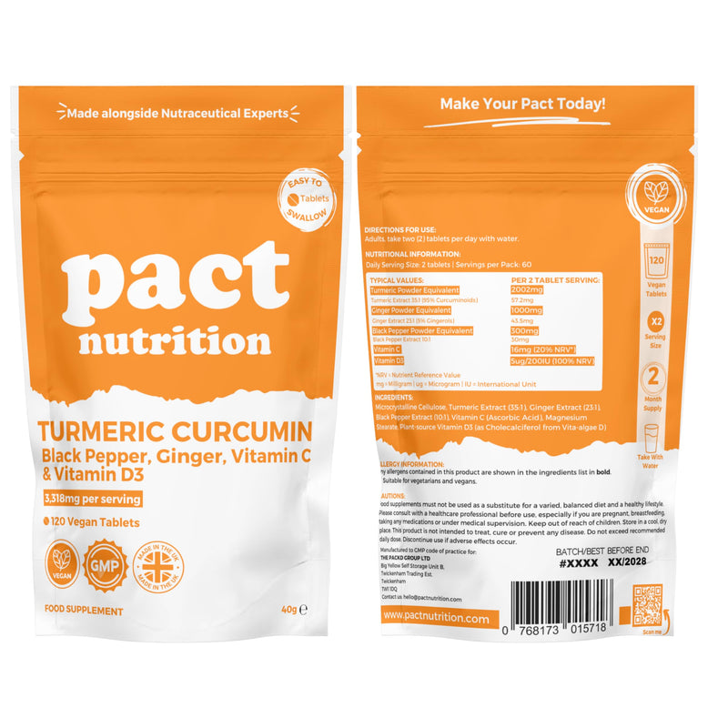 Immunity Bundle - Vitamin D3K2, Vitamin B Complex & Turmeric Complex - 120 Tablets per Pack - 2 to 4 Month Supply - Vegetarian Friendly