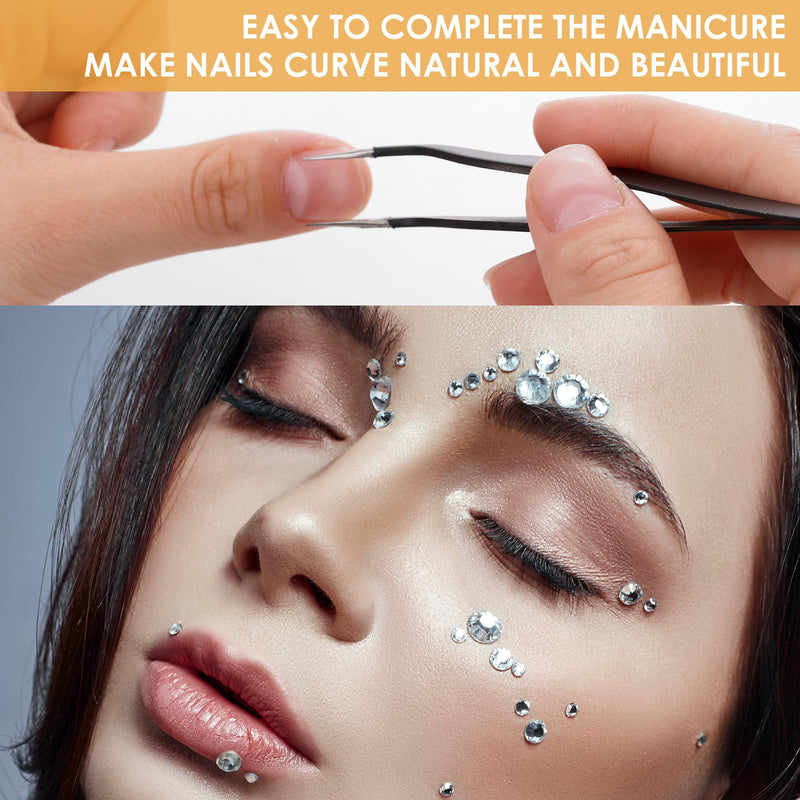 [Australia] - Tweezers Set, 5 Pieces Bead Tweezers 5 Models Stainless Steel Tweezers Anti-Static Precision Tweezers Set for Jewelry Making, DIY Crafts, Electronic Repairs, Manicure Tools (Black) 