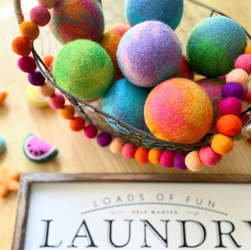 [Australia] - Friendsheep Wool Dryer Balls 6 Pack XL Organic Premium Reusable Cruelty Free Handmade Fair Trade No Lint Fabric Softener Color - Galaxy Tie Dye Galaxy Tie Die 