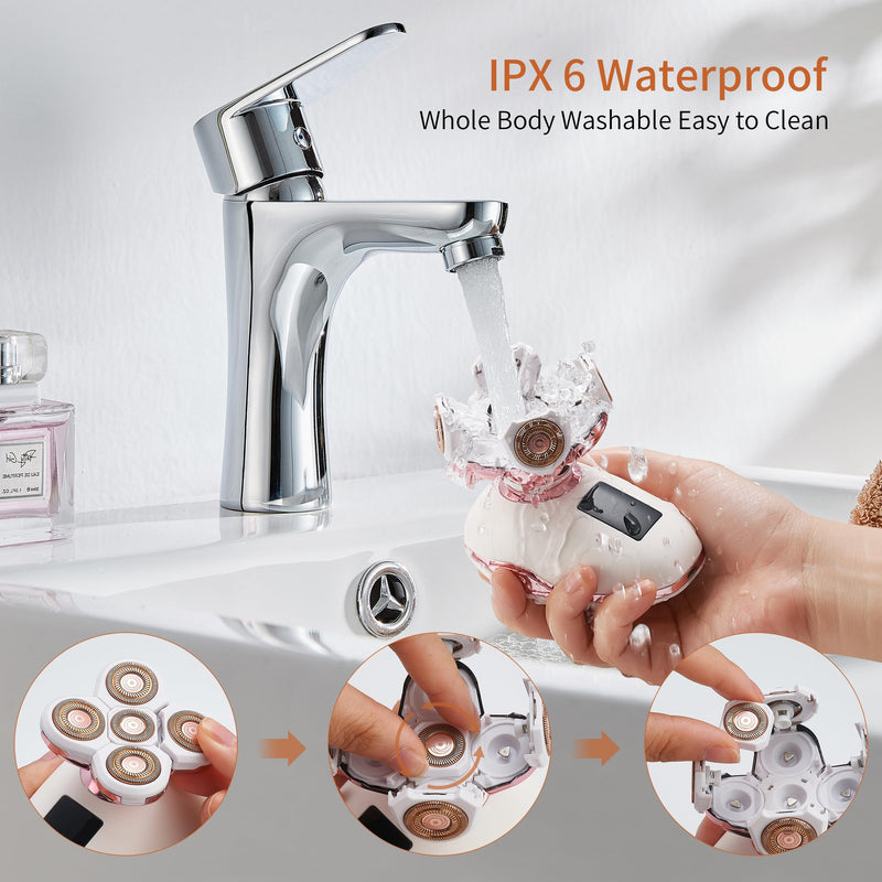 [Australia] - Women's Electric Razors for Women Legs Pubic Facial Hair Removal 2 in 1 Womens Electric Shaver for Women,Bikini Trimmer for Lady,Waterproof (5D) 